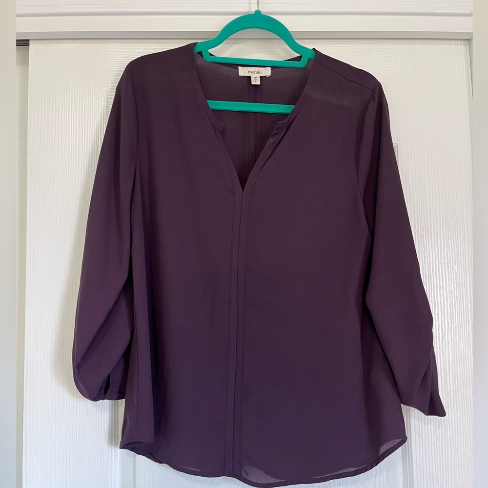 Purple long sleeve blouse